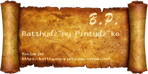 Batthyány Pintyőke névjegykártya